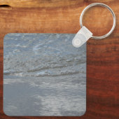 Wateraftappen op Abstracte foto's van de Beach Sleutelhanger (Achterkant)