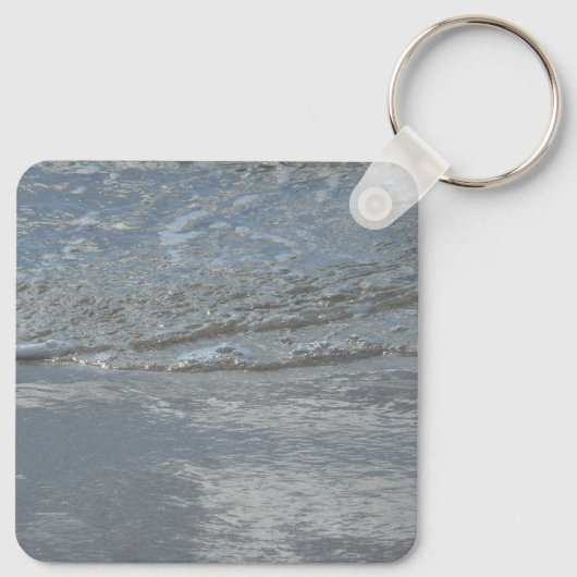 Wateraftappen op Abstracte foto's van de Beach Sleutelhanger (Achterkant)