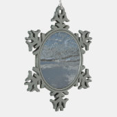 Wateraftappen op Abstracte foto's van de Beach Tin Sneeuwvlok Ornament (Links)