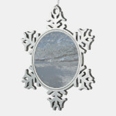 Wateraftappen op Abstracte foto's van de Beach Tin Sneeuwvlok Ornament (Rechts)