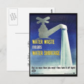 Waterafval: watertekort briefkaart (Voorkant / Achterkant)