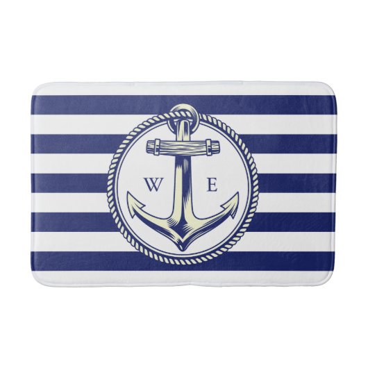 Wateranker Zeeblauw Stralen Badmat (Voorkant)