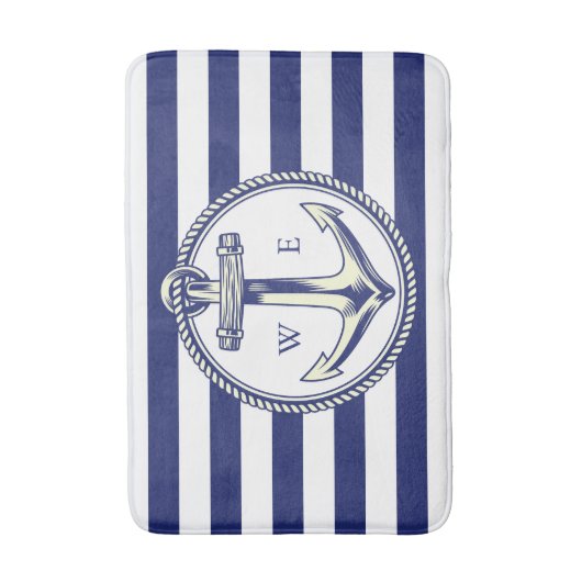 Wateranker Zeeblauw Stralen Badmat (Voorkant Verticaal)