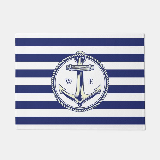 Wateranker Zeeblauw Stralen Deurmat (Voorkant)