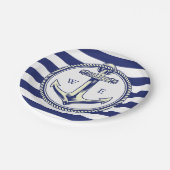 Wateranker Zeeblauw Stralen Papieren Bordje (Gekanteld)