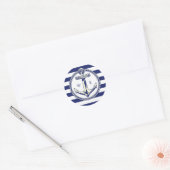 Wateranker Zeeblauw Stralen Ronde Sticker (Envelop)