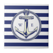 Wateranker Zeeblauw Stralen Tegeltje (Voorkant)