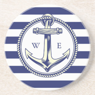 Wateranker Zeeblauw Stralen Zandsteen Onderzetter