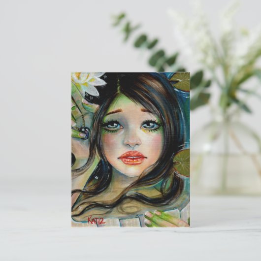 Waterbabe en zwarte briefkaart (Staand voorkant)