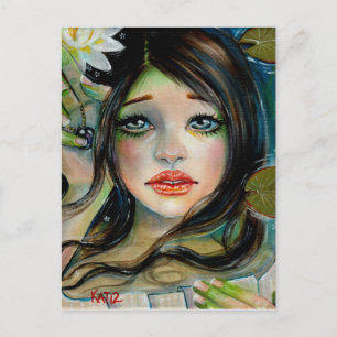 Waterbabe en zwarte briefkaart