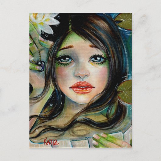 Waterbabe en zwarte parel briefkaart (Voorkant)