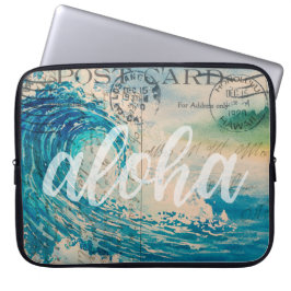 waterbad in de Briefkaart Hawaiian Wave Laptop Sleeve