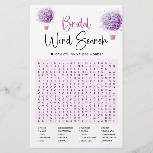 Waterballon Bloemen | Woordzoekspel (Voorkant)