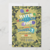 Waterballon Flight Camo Uitnodiging voor verjaarda (Voorkant)