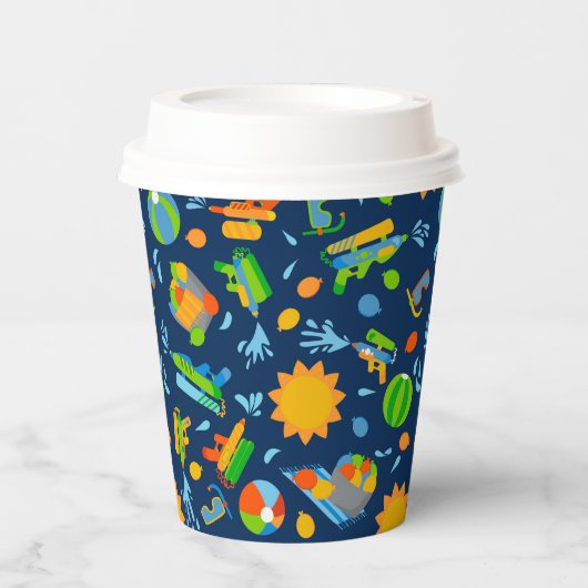 Waterballon Pistool Pool party kinderen Birthday Papieren Bekers (Voorkant)