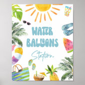 Waterballon station teken poster (Voorkant)