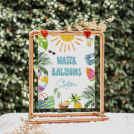 Waterballon station teken poster