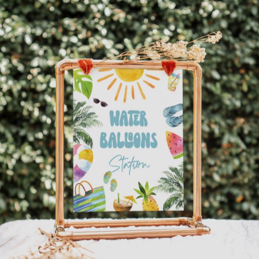 Waterballon station teken poster