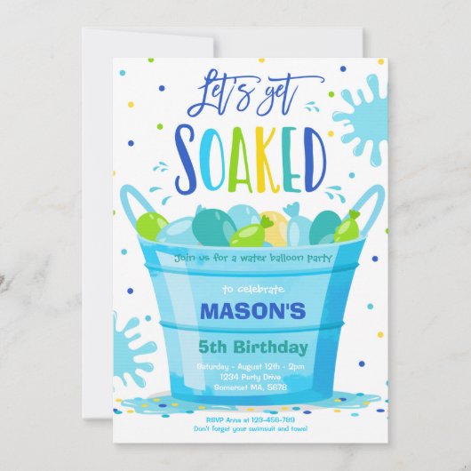 Waterballon van Birthday Party Summer Water ballon Kaart (Voorkant)