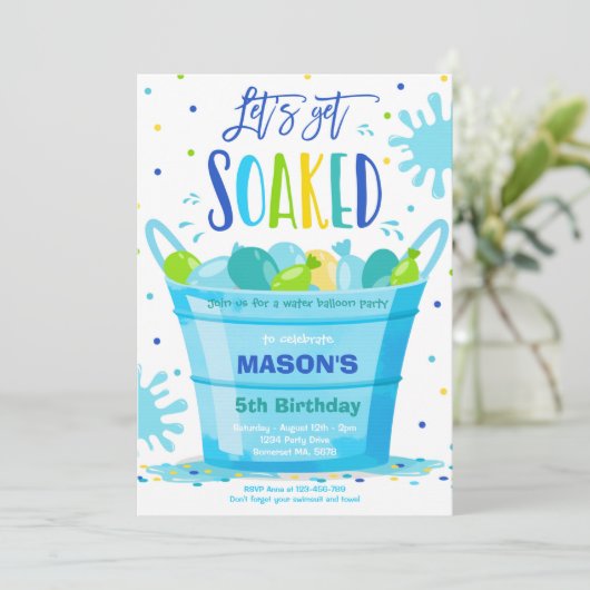 Waterballon van Birthday Party Summer Water ballon Kaart (Staand voorkant)