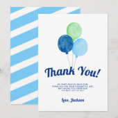 Waterballonnen Jongen Verjaardag Bedankkaart (Voorkant / Achterkant)