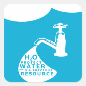 Waterbehoud en duurzaamheid vierkante sticker (Voorkant)