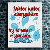 Waterbehoud Glanzend Poster