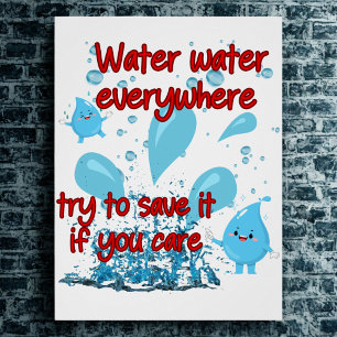 Waterbehoud Glanzend Poster
