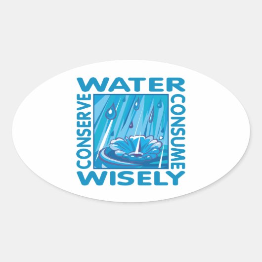 Waterbescherming Ovale Sticker (Voorkant)