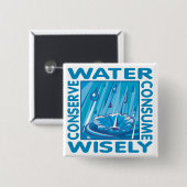 Waterbescherming Vierkante Button 5,1 Cm (Voorkant /achterkant)