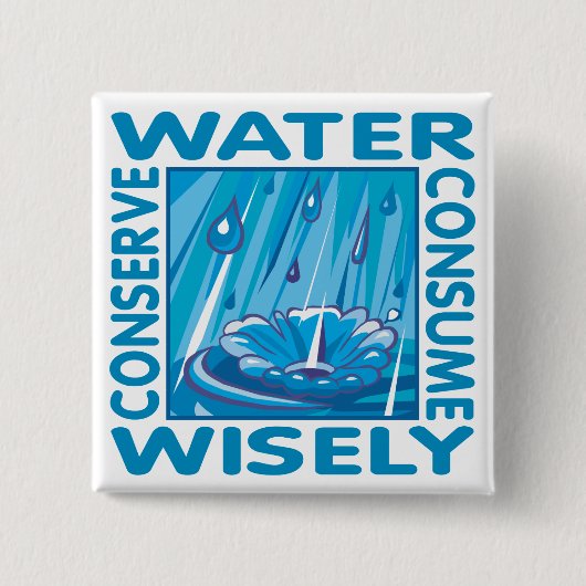 Waterbescherming Vierkante Button 5,1 Cm (Voorkant)