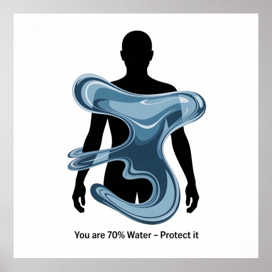 Waterbesparings Eco Bewustzijnsontwerp Poster (Voorkant)