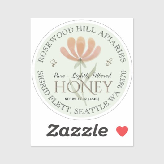 Waterbestendig DeCrystallizing-honingetiket met ve Sticker (Vel)