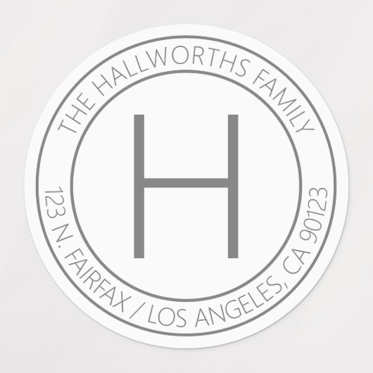 Waterbestendig Modern Grey & White Return Address Labels (Design 1)