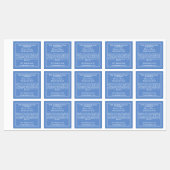 Waterbestendige babyblauwe en witte zeep bestandde labels (Vel)