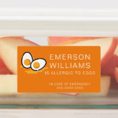 Waterbestendige eierallergie Alert Kindernaam Labels (Aangebracht)