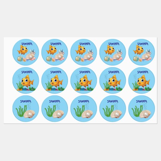 Waterbestendige Labels Kleine Vis (Vel)