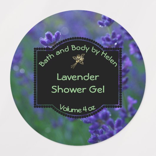 Waterbestendige lavendeklaag en Cosmetische labels (Design 1)