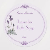 Waterbestendige lavendel Bath - zeep Label (Design 1)