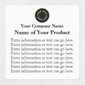 Waterbestendige zeep of Cosmetisch label w Logo - (Design 1)