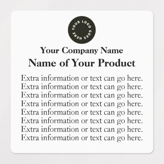 Waterbestendige zeep of Cosmetisch label w Logo - (Design 1)