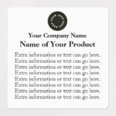 Waterbestendige zeep of Cosmetisch label w Logo - (Design 2)