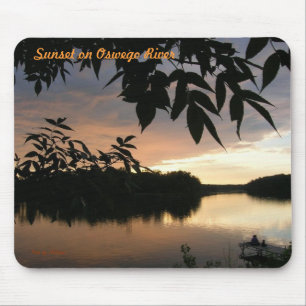 waterbladeren en vissers, Sunset on Oswego Ri... Muismat