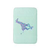 waterblauw en paars girawbadmat badmat (Voorkant Verticaal)