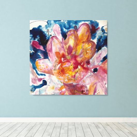 waterbloemcanvas afdrukken (Insitu (Houten vloer))