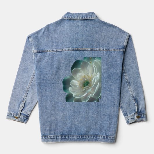 Waterbloemen met overlappende bloembladen en onder denim jacket (Achterkant)