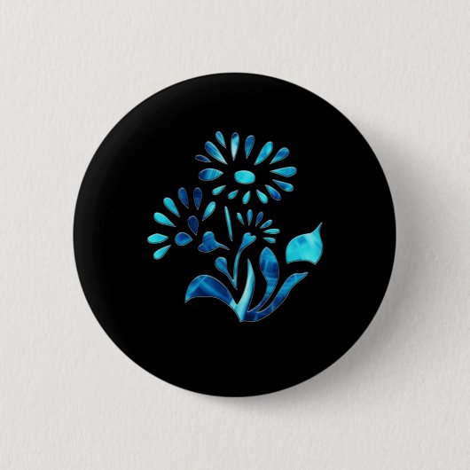 Waterbloemen twee Sticker Ronde Button 5,7 Cm (Voorkant)