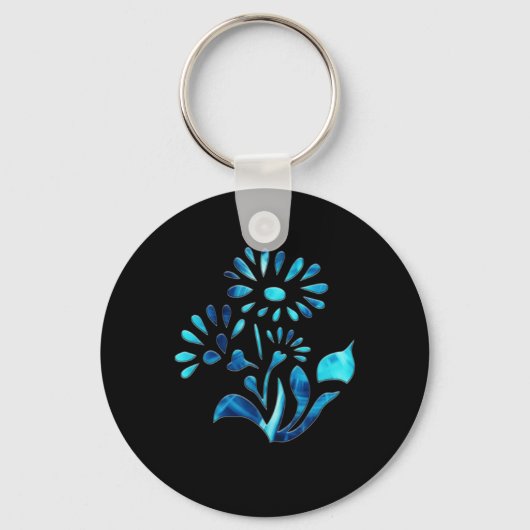 Waterbloemen twee Sticker Sleutelhanger (Voorkant)