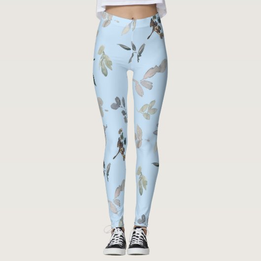 Waterbloemleder Leggings (Voorkant)