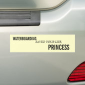 WATERBOARDING BEWAART UW LEVEN, PRINCIPE BUMPERSTICKER (Op auto)